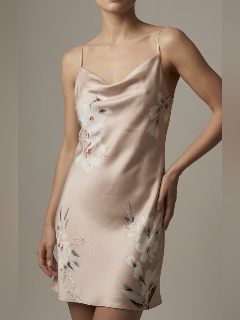 POLLY SIZE  6 Women's Floral Slip Dress - Blush Pink
